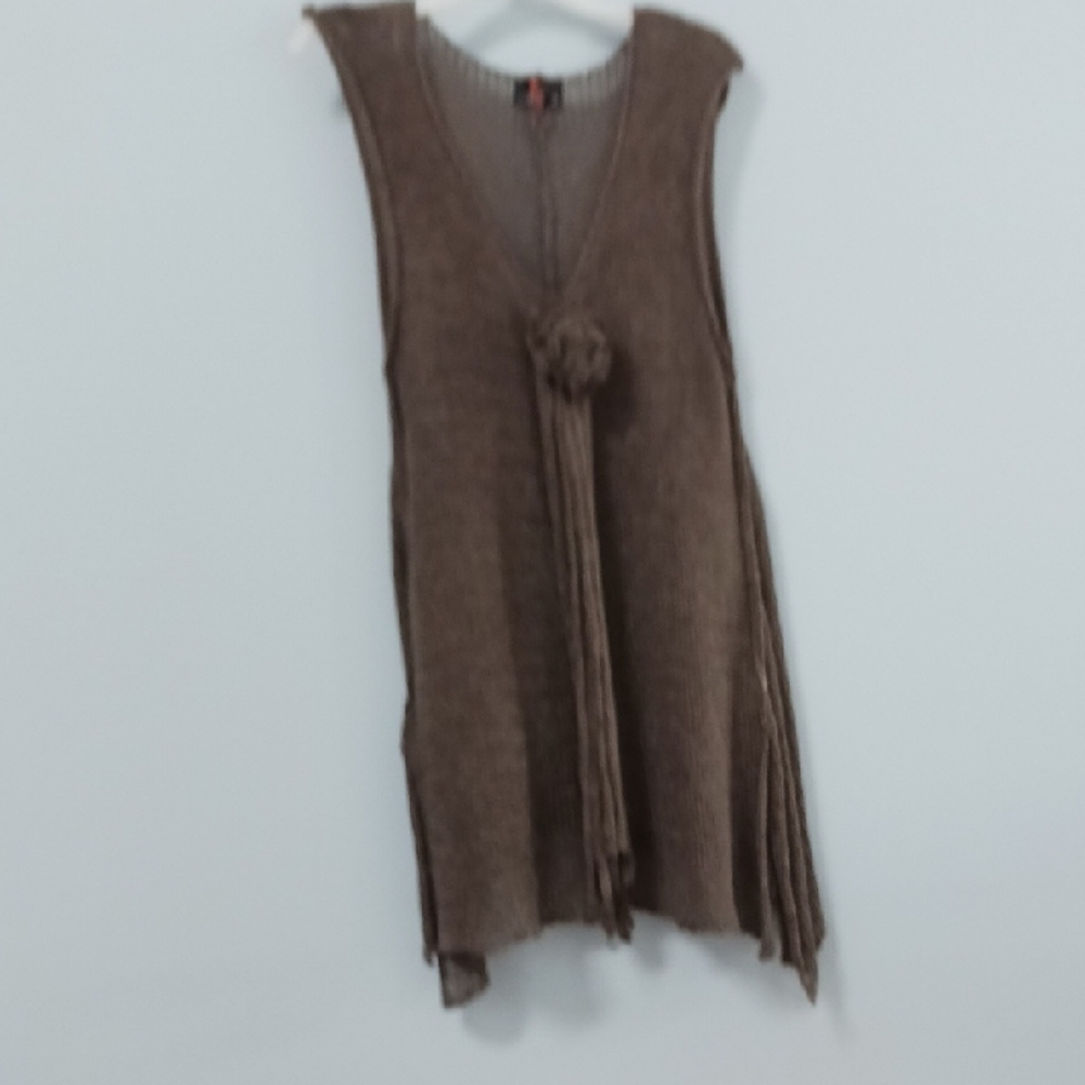 Chocolate Brown Sleeveless Asymmetrical Tank Top